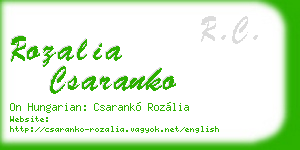 rozalia csaranko business card