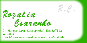 rozalia csaranko business card